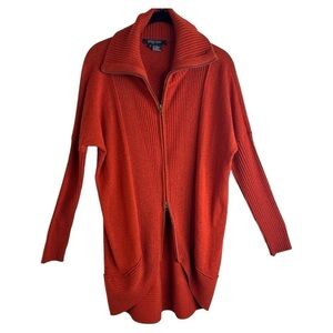 Etcetera Wool Cashmere Oversized Zip Cardigan Small